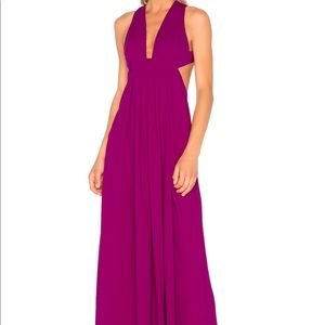 JILL JILL STUART Deep V Cross Back Gown